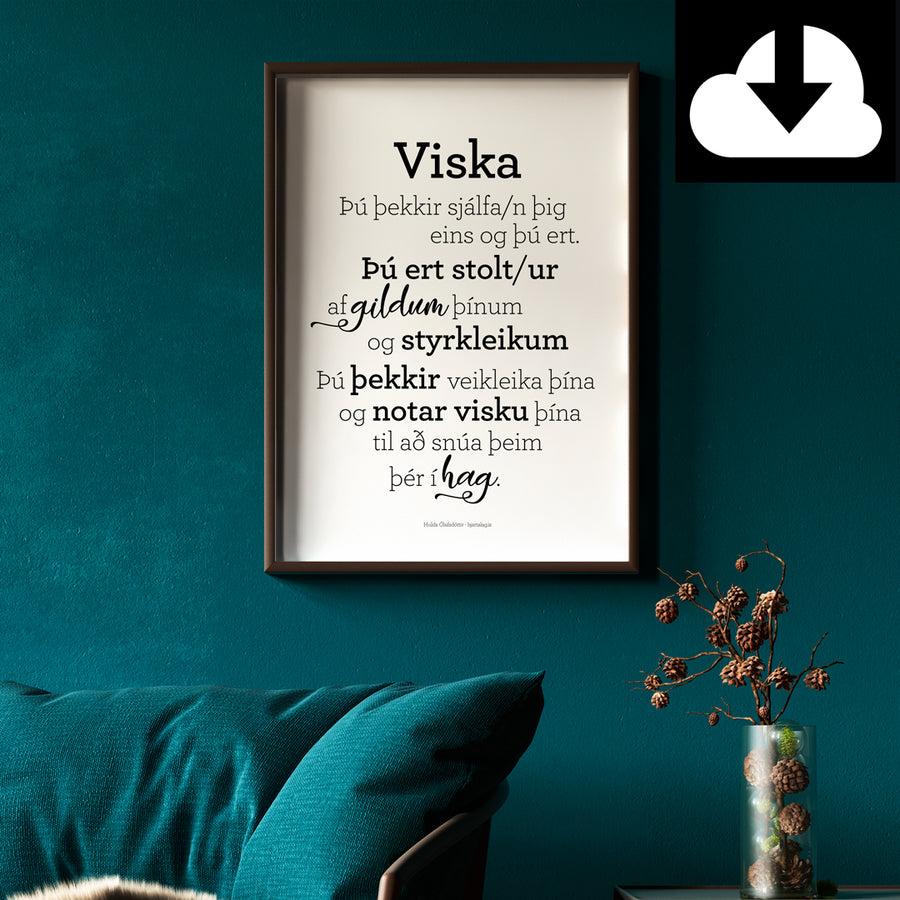 Viska, rafrænt plakat handa þér! - Gjöf til þín frá Hjartalagi