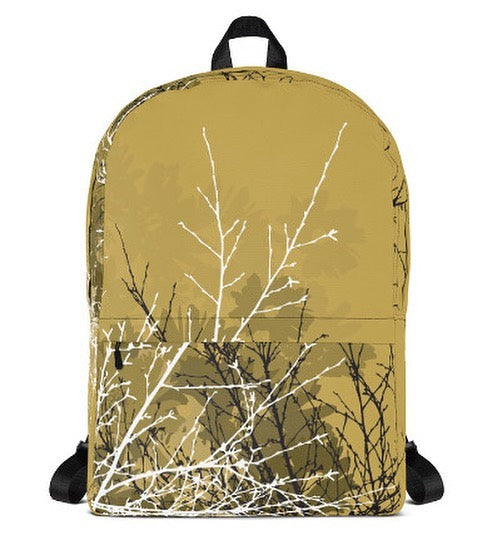 Bakpoki - Karrýgulur. Munstur: Hjartalag