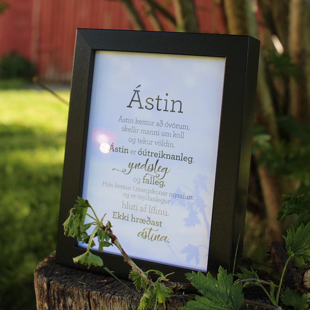 Gullkorn í ramma - Svartir rammar