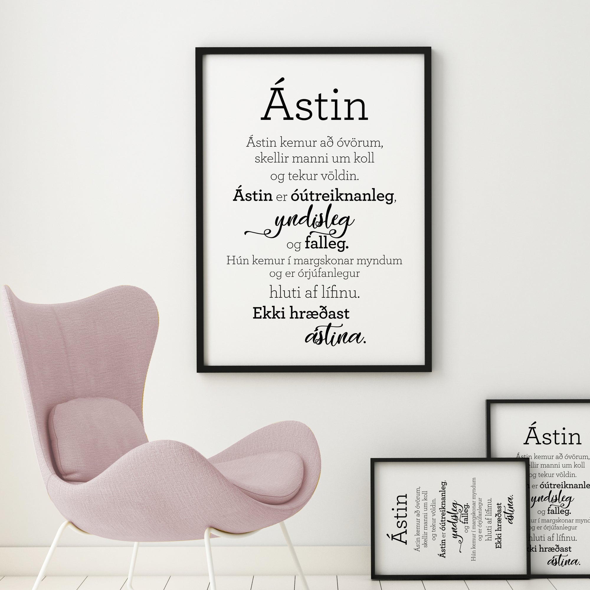 Plakat með gullkorni eftir Huldu Ólafsdóttur - Ástin