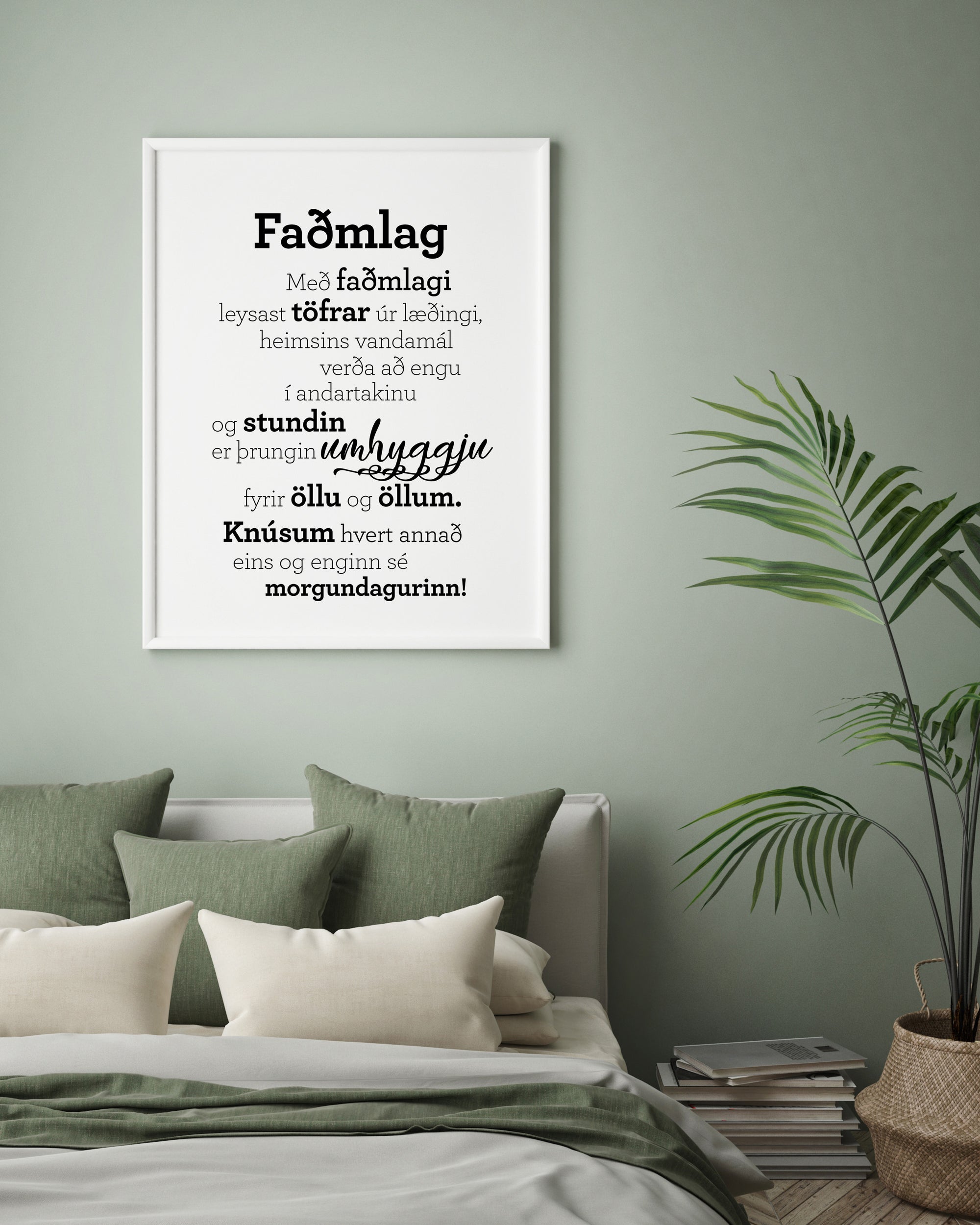 Plakat með gullkorninu Faðmlag eftir Huldu Ólafsdóttur