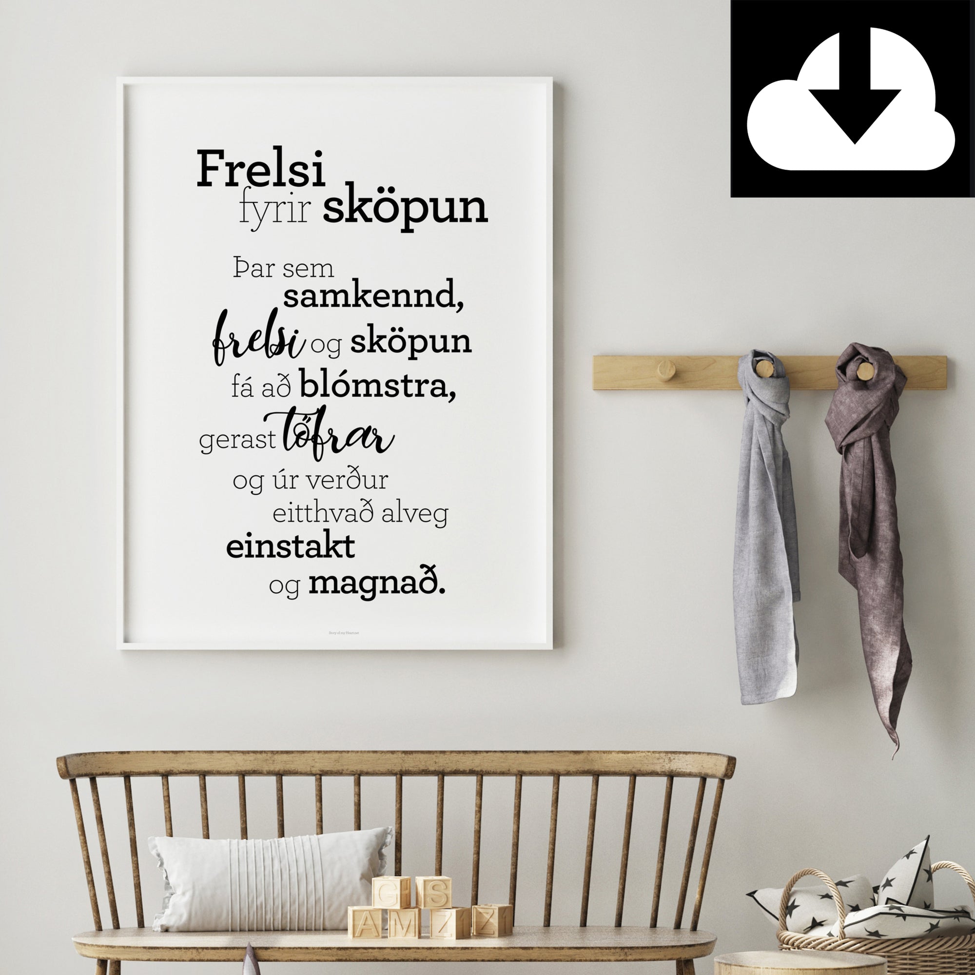 Frelsi fyrir sköpun - Rafræn útgáfa til útprentunar - nokkrar stærðir fylgja