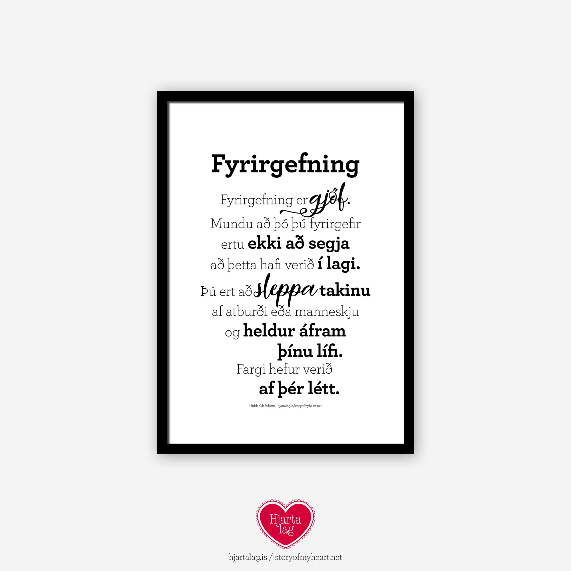 Fyrirgefning - Rafræn útgáfa til útprentunar - nokkrar stærðir fylgja