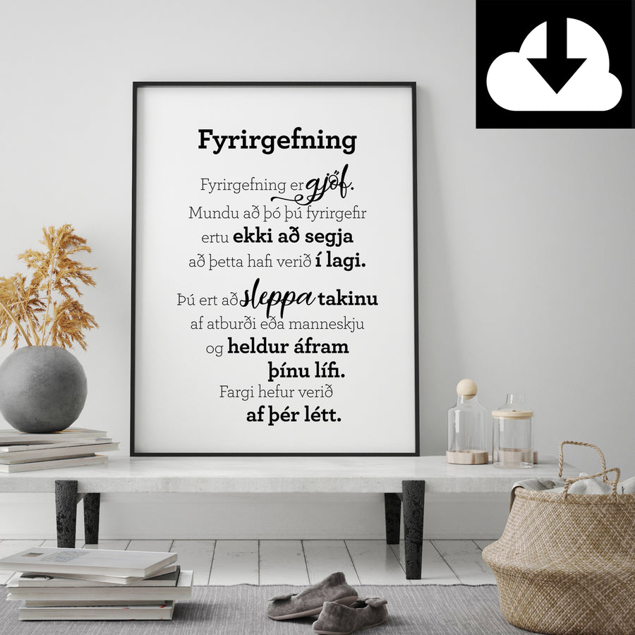 Fyrirgefning - Rafræn útgáfa til útprentunar - nokkrar stærðir fylgja