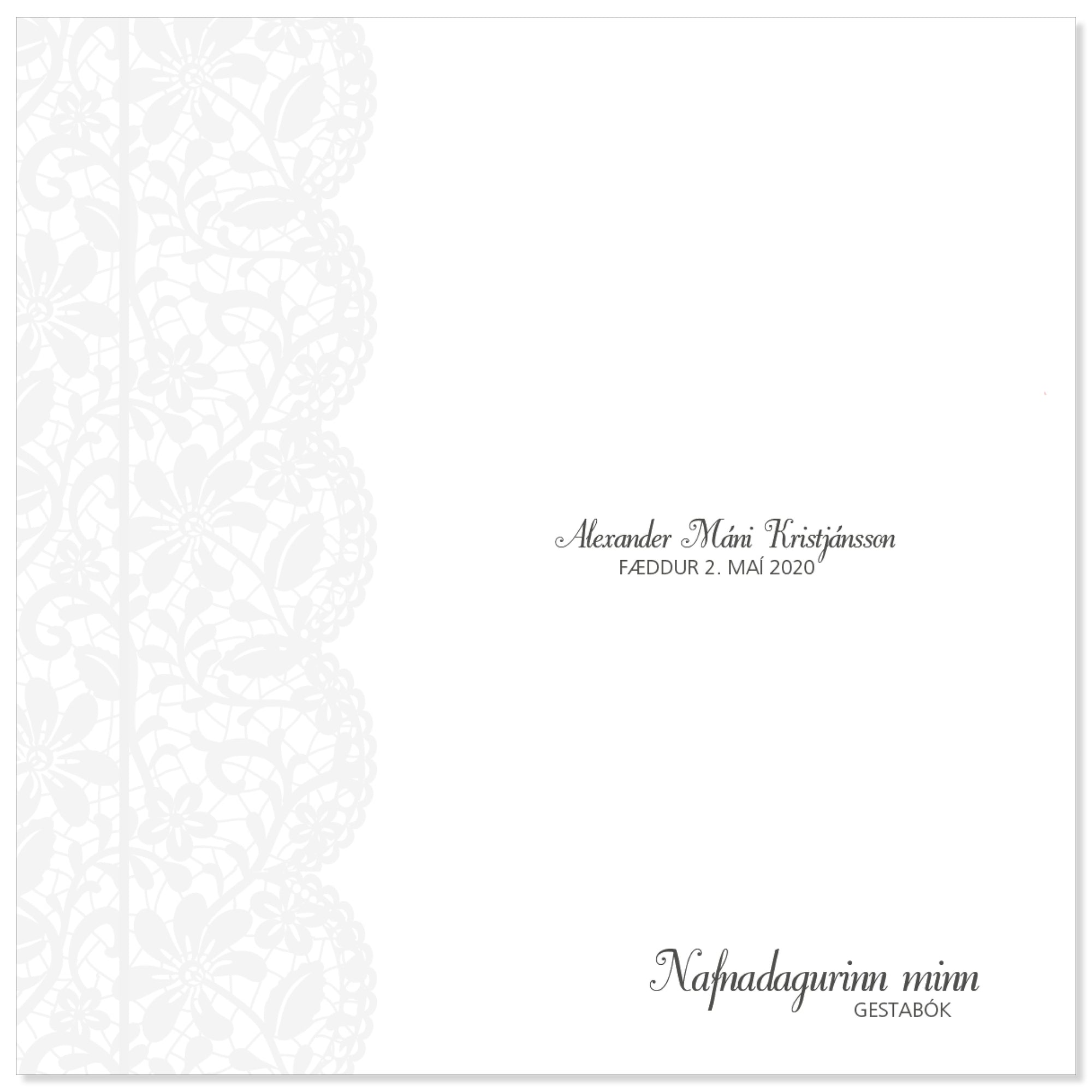 Gestabók fyrir skírn - Sérpöntun