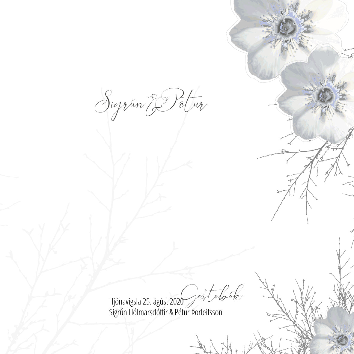 Gestabók fyrir brúðkaupið - sérhönnun