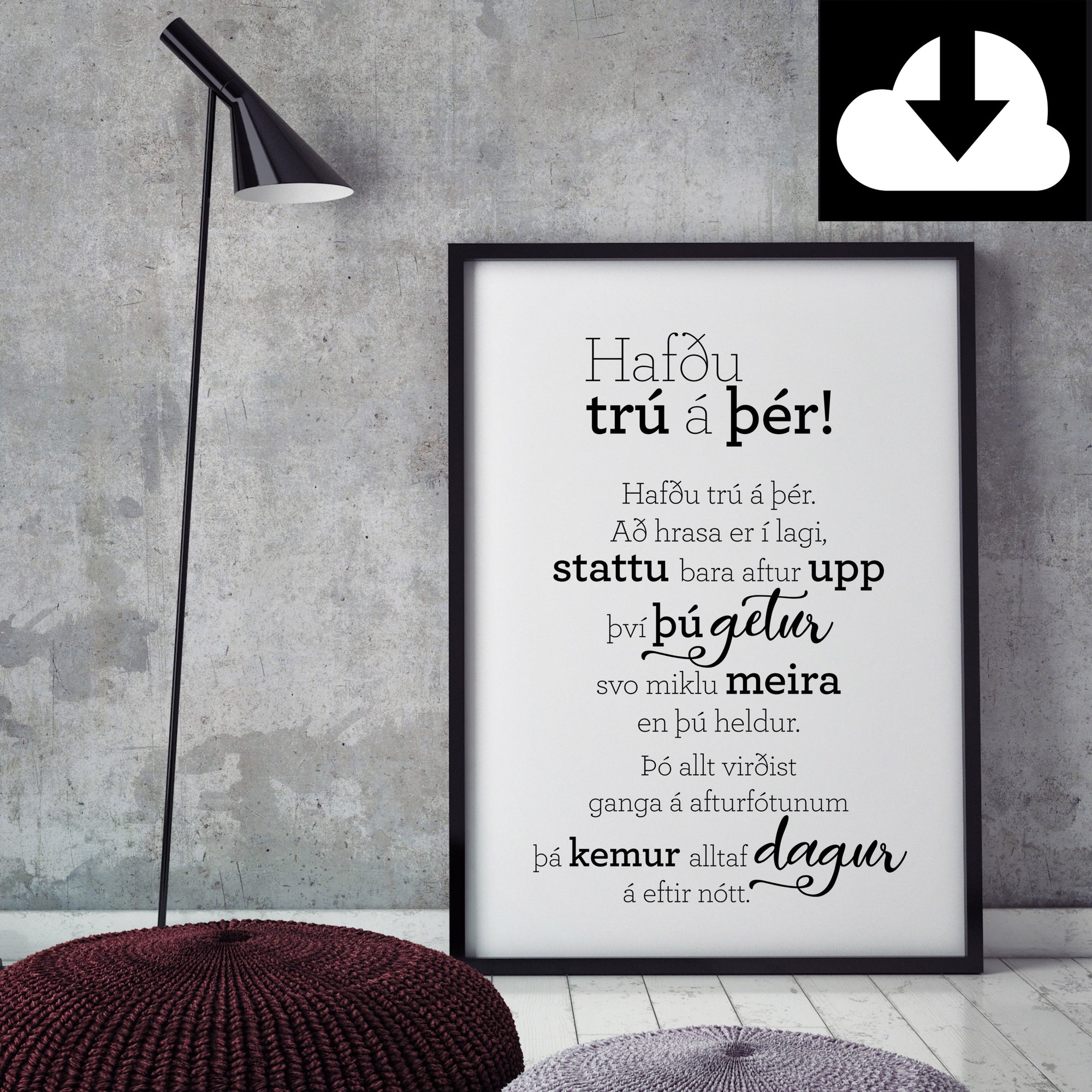 Hafðu trú á þér - Rafræn útgáfa til útprentunar - nokkrar stærðir fylgja