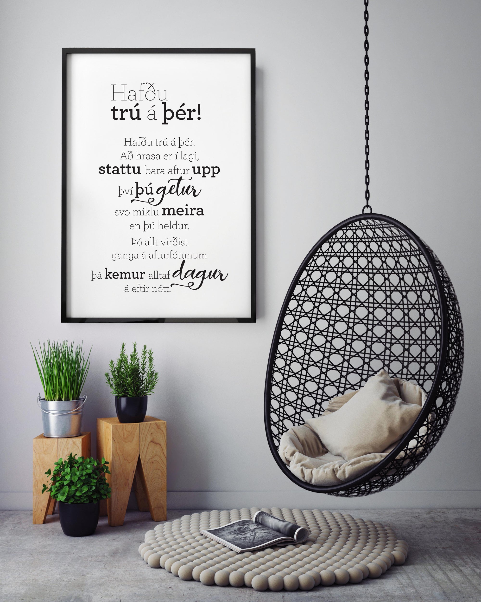 Plakat með gullkorni eftir Huldu Ólafsdóttur - Hafðu trú á þér!