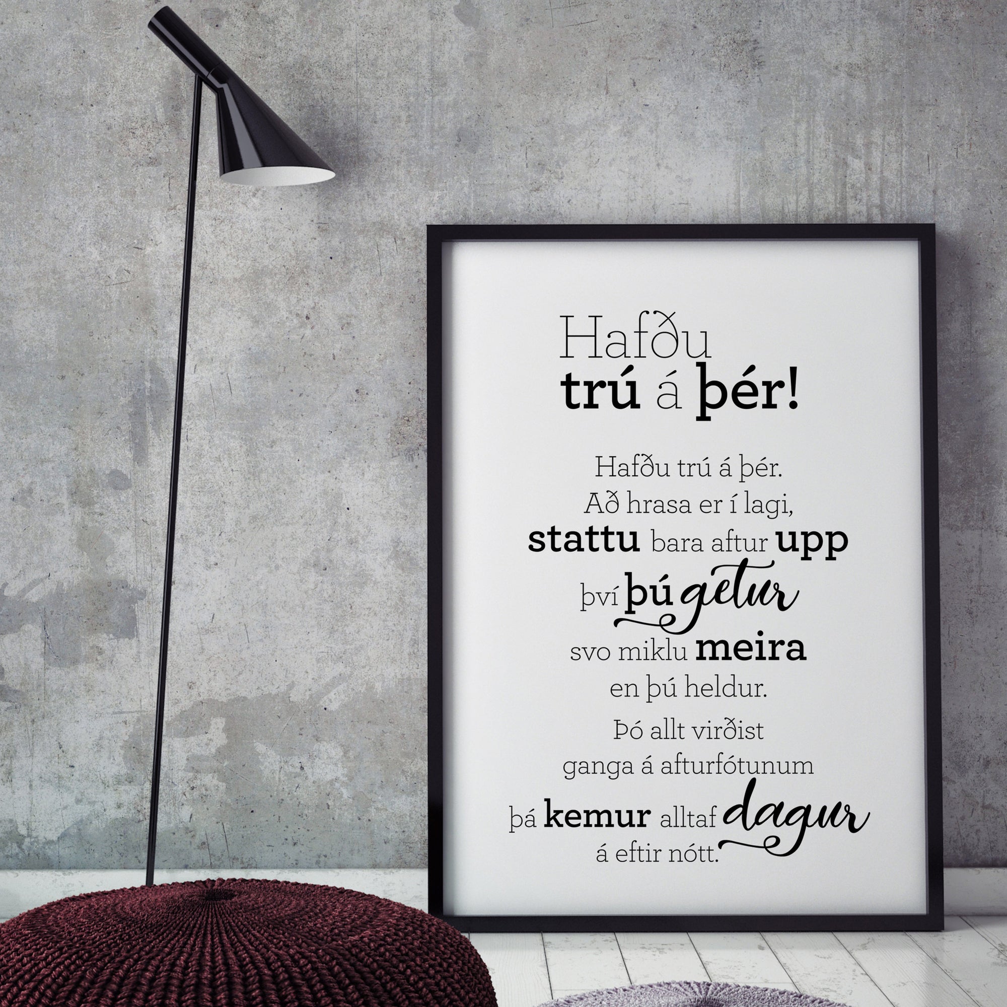 Plakat með gullkorni eftir Huldu Ólafsdóttur - Hafðu trú á þér!