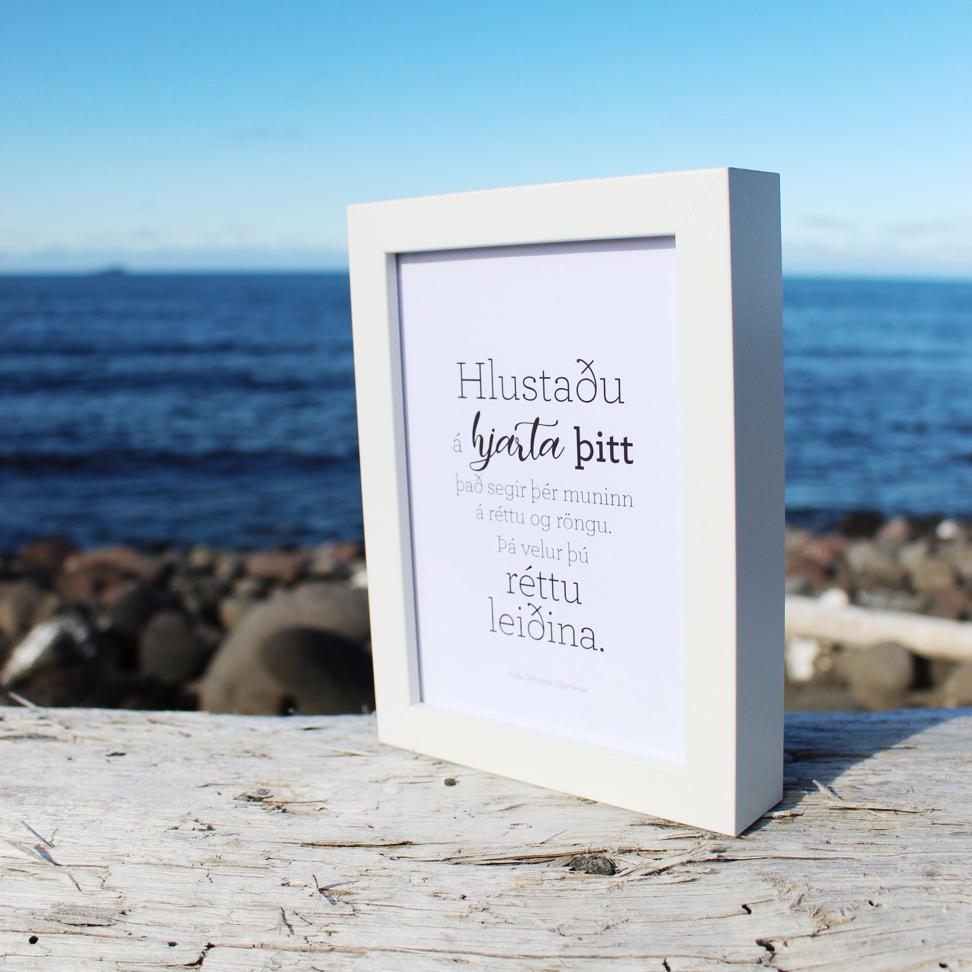 Gullkorn í ramma - Hvítir rammar