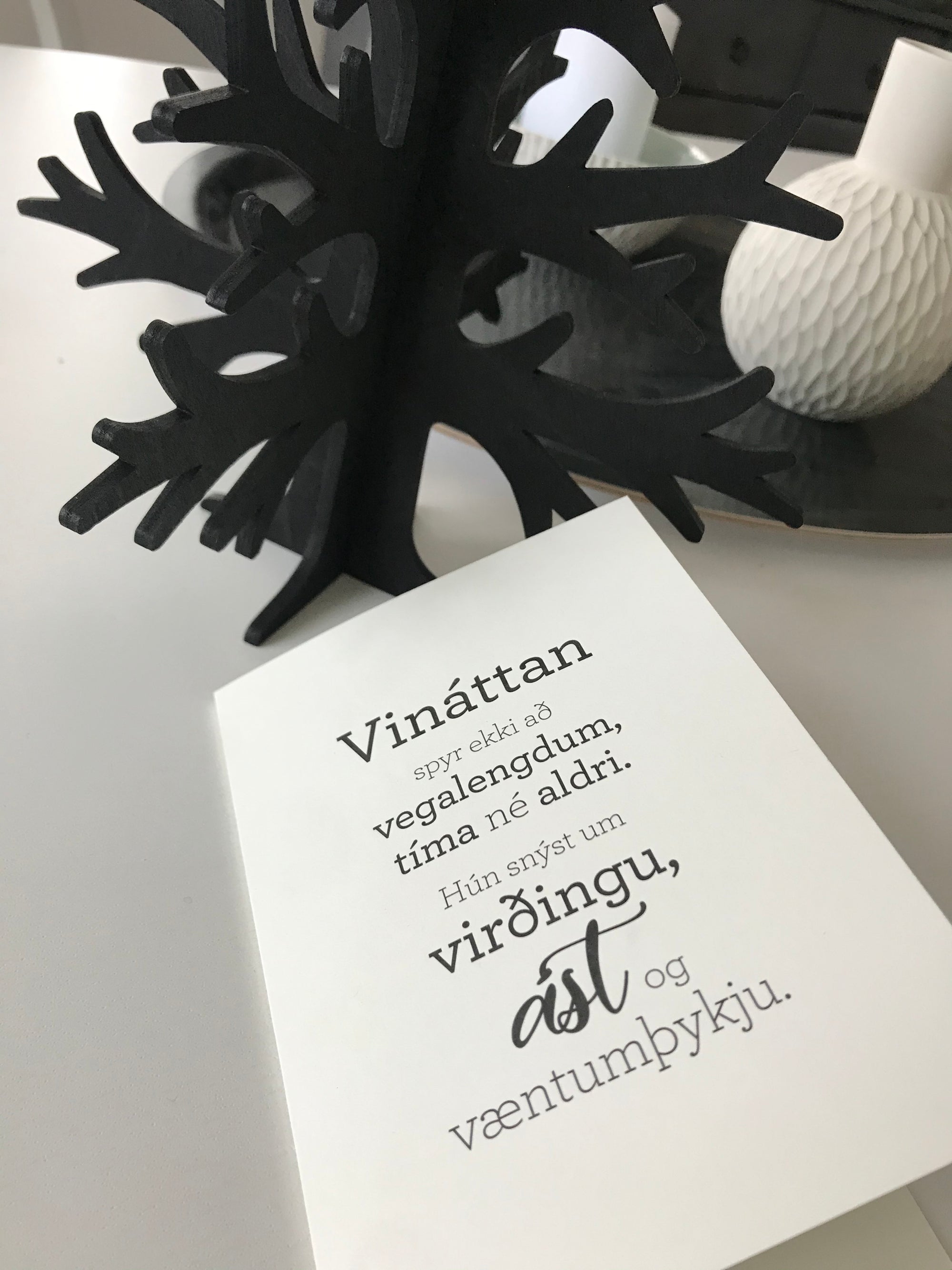 Tækifæriskort - Vináttan - Texti eftir Huldu Ólafsdóttur