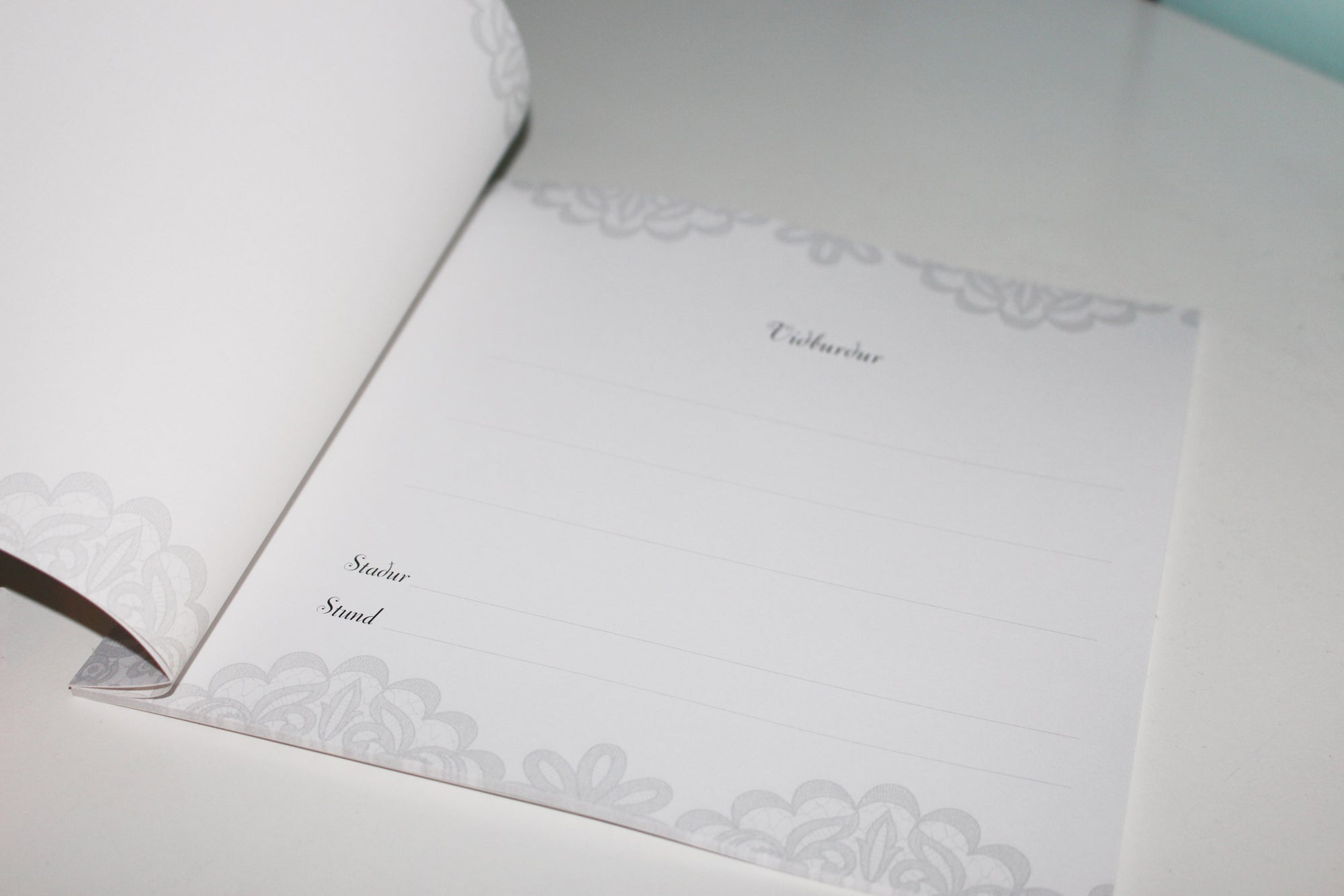 Gestabók fyrir viðburð - Hönnun: Hjartalag