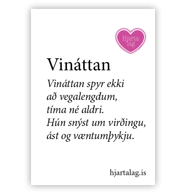 Vináttan spyr ekki