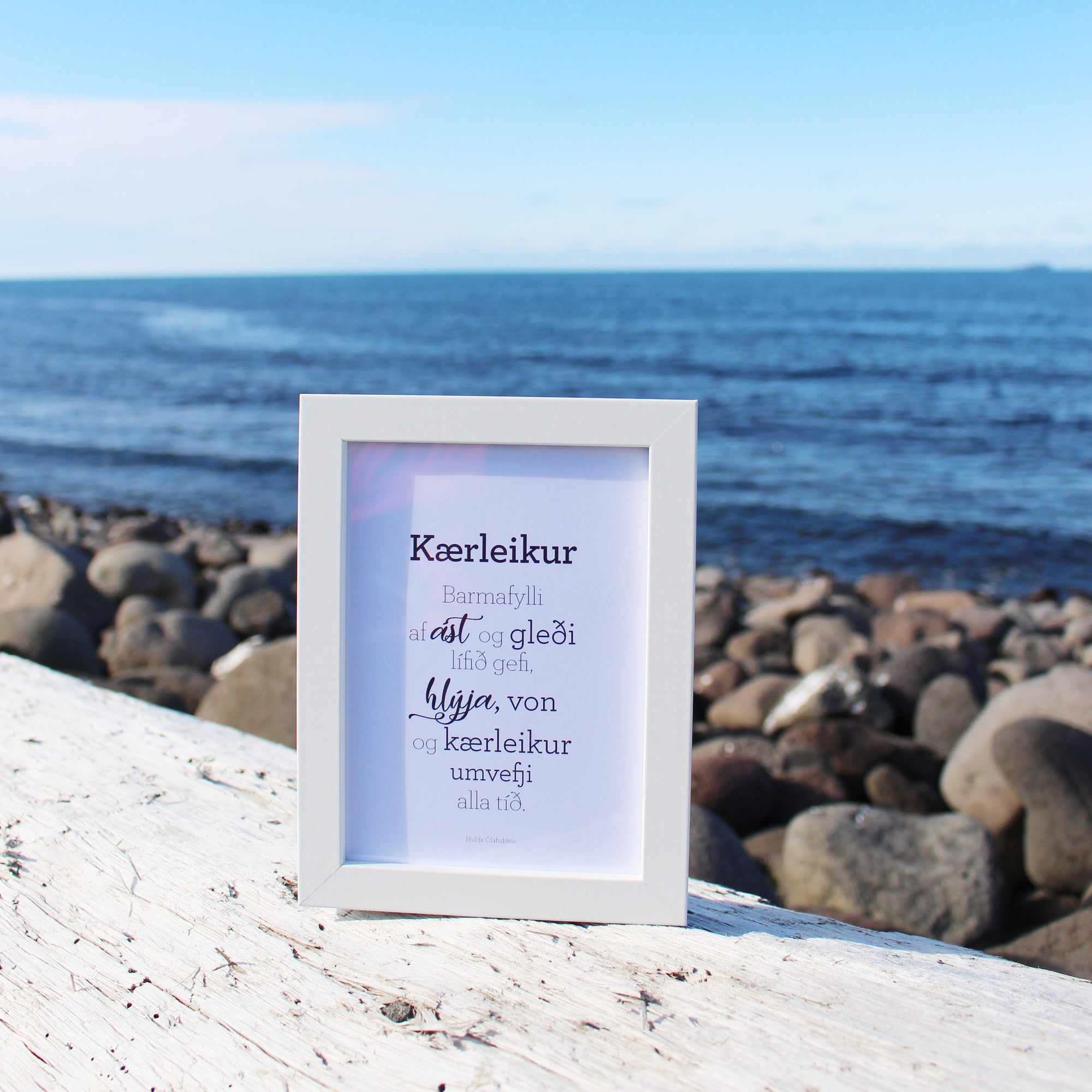 Gullkorn í ramma - Hvítir rammar