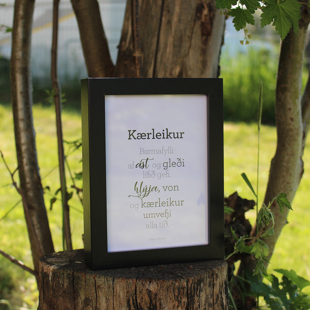 Gullkorn í ramma - Svartir rammar