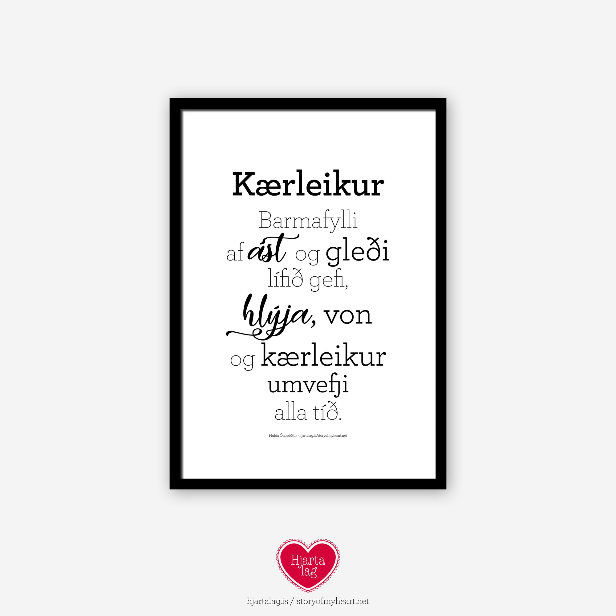 Kærleikur - Rafræn útgáfa til útprentunar - nokkrar stærðir fylgja