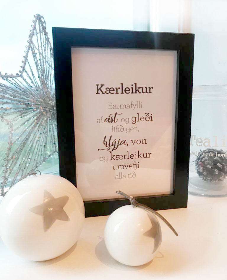 Kærleikur - Gullkorn í ramma - Texti eftir Huldu Ólafsdóttur