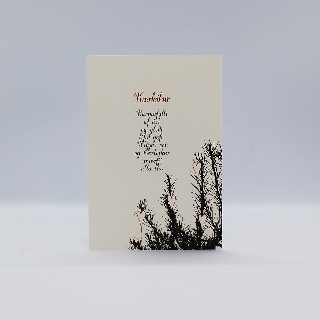 Tækifæriskort - Kærleikur. Ljóð: Hulda Ólafsdóttir