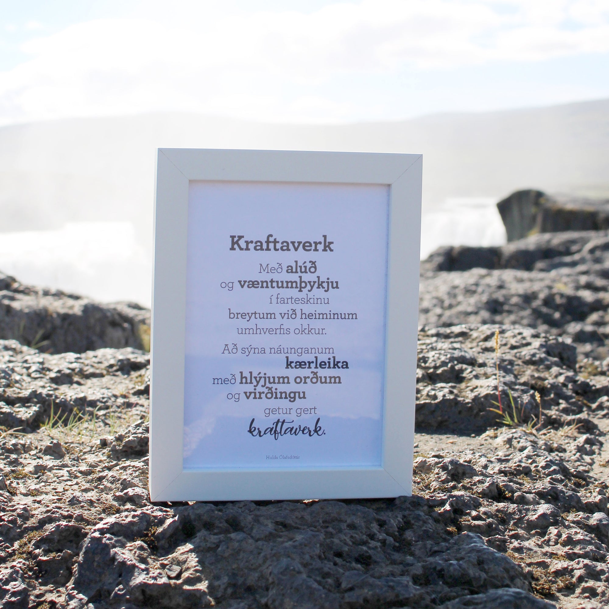 Gullkorn í ramma - Hvítir rammar