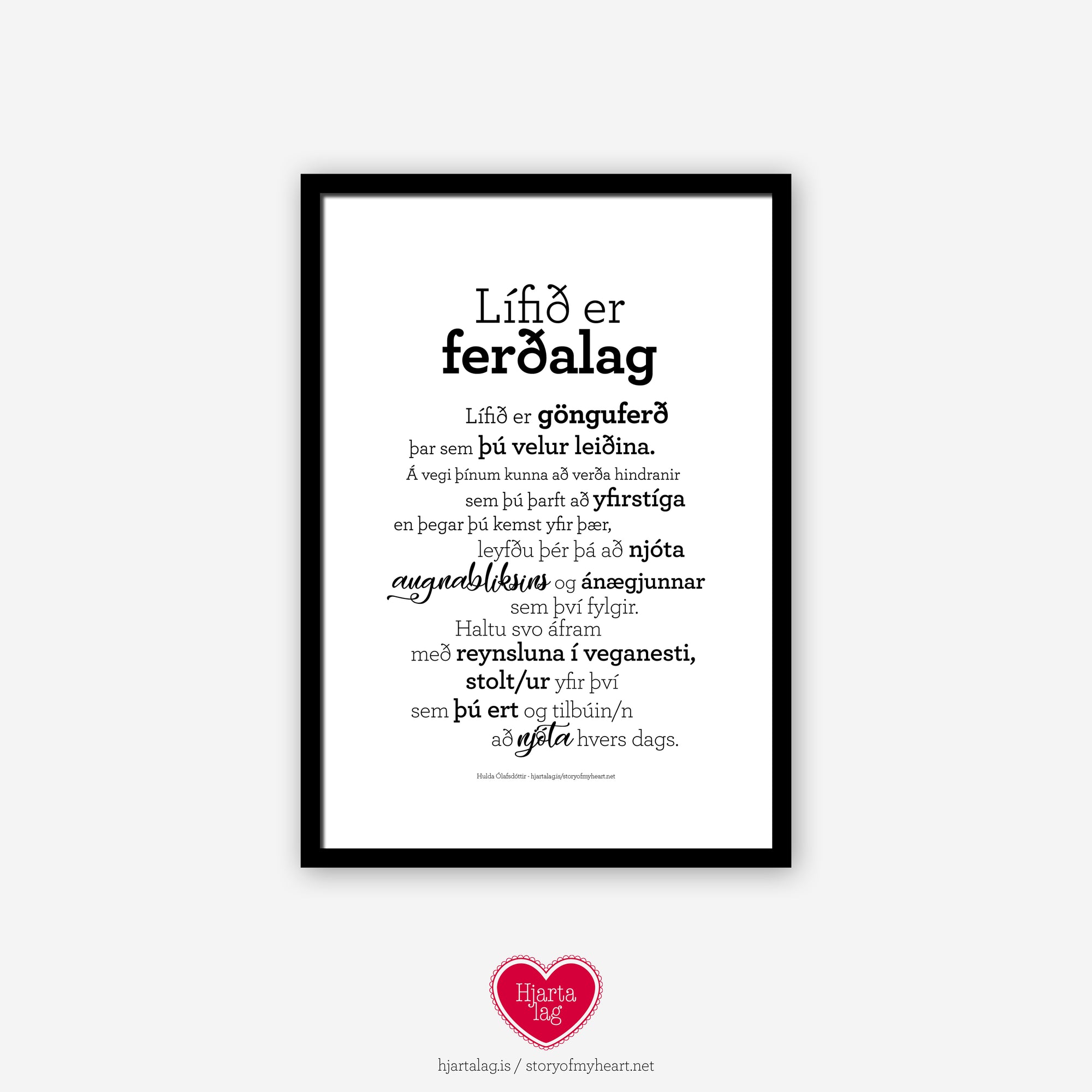 Lífið er ferðalag - Rafræn útgáfa til útprentunar - nokkrar stærðir fylgja