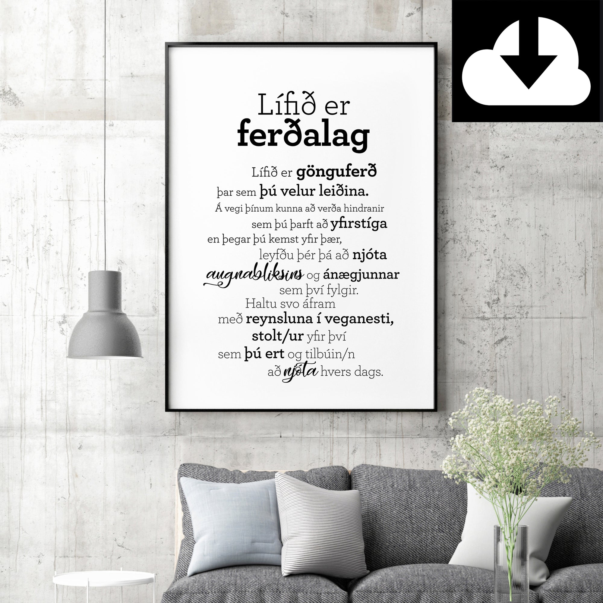 Lífið er ferðalag - Rafræn útgáfa til útprentunar - nokkrar stærðir fylgja