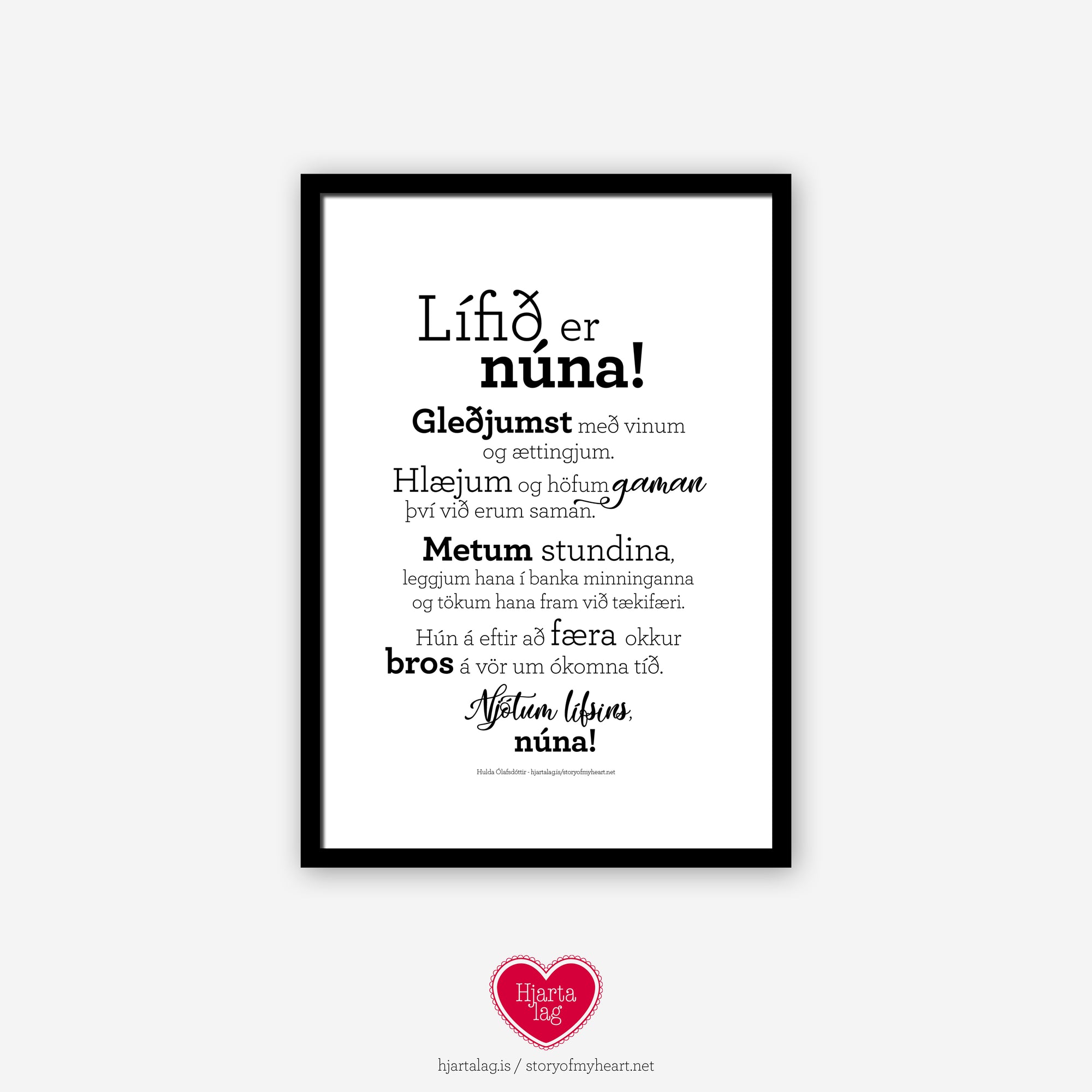 Lífið er núna! - Rafræn útgáfa til útprentunar - nokkrar stærðir fylgja