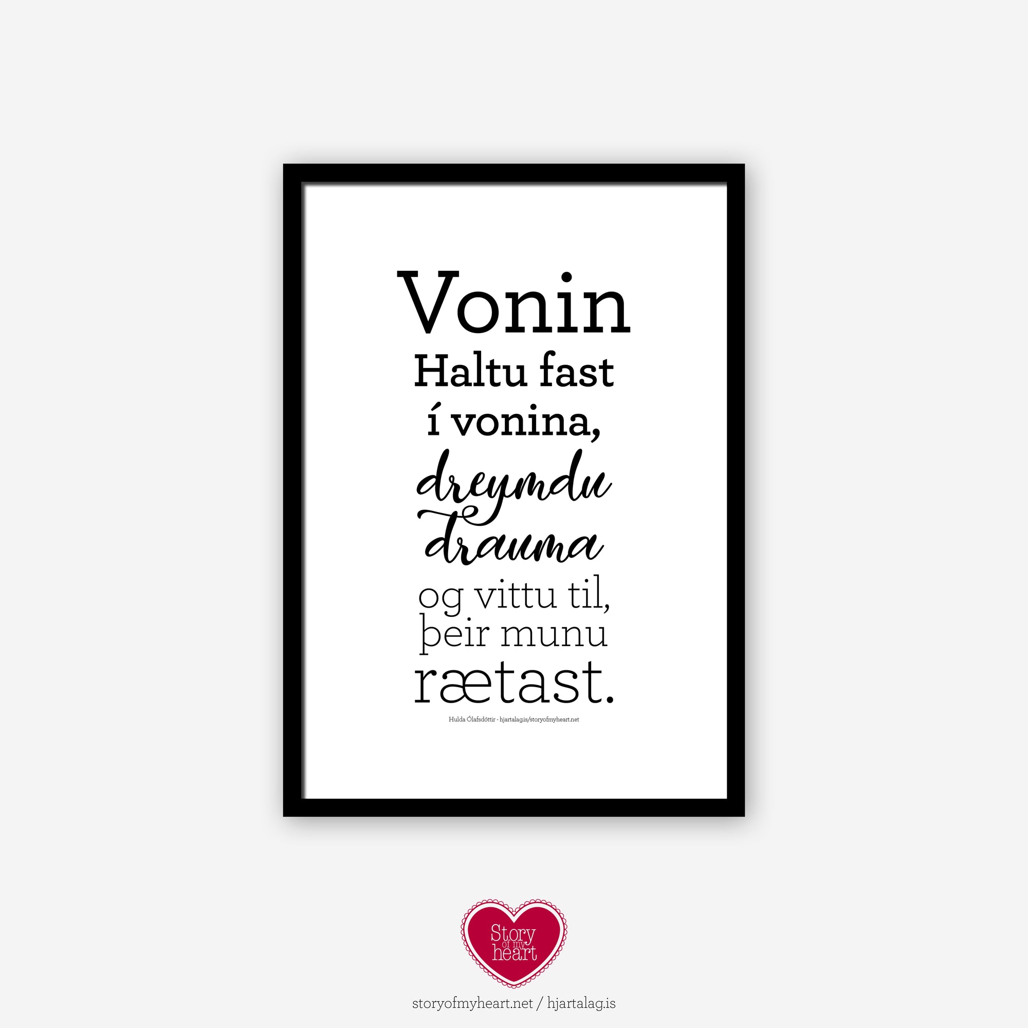 Vonin - Rafræn útgáfa til útprentunar - nokkrar stærðir fylgja