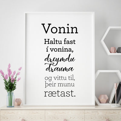 Plakat með gullkorni eftir Huldu Ólafsdóttur - Vonin
