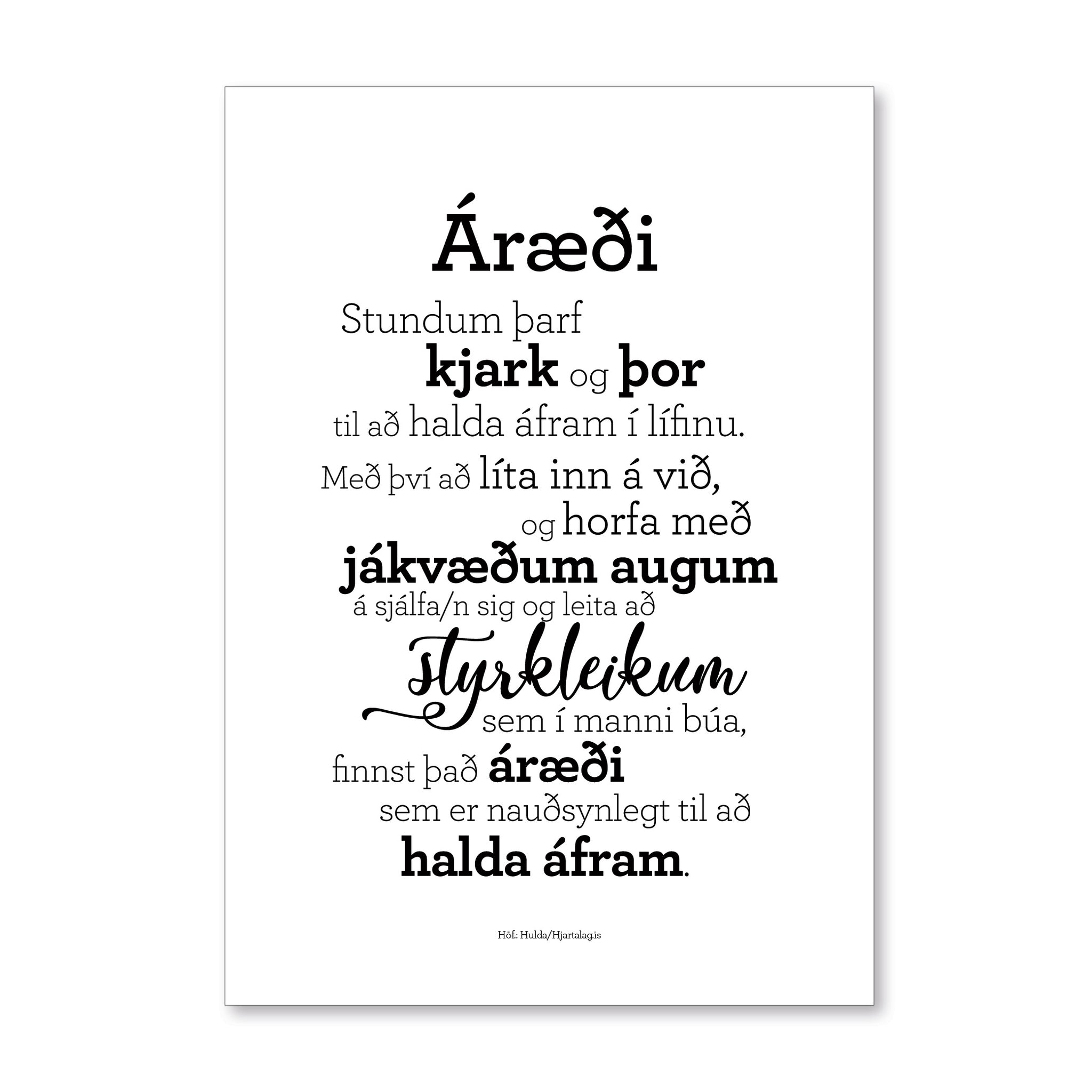 Áræði, rafrænt plakat handa þér! - Gjöf til þín frá Hjartalagi