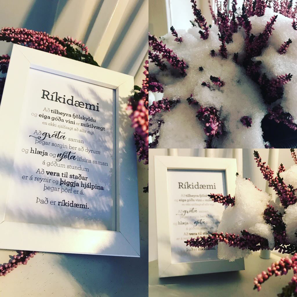 Ríkidæmi - Gullkorn í ramma - Texti eftir Huldu Ólafsdóttur