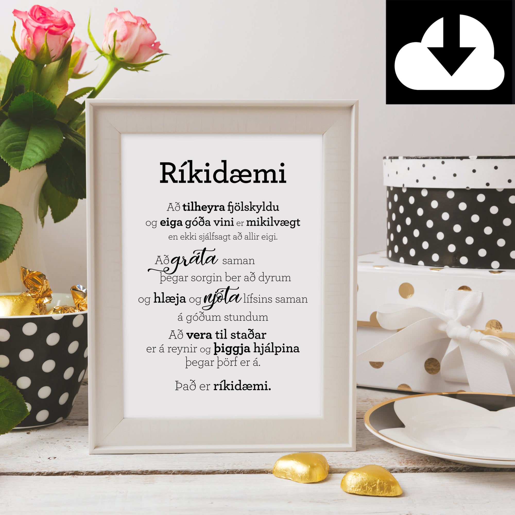 Ríkidæmi - Rafræn útgáfa til útprentunar - nokkrar stærðir fylgja