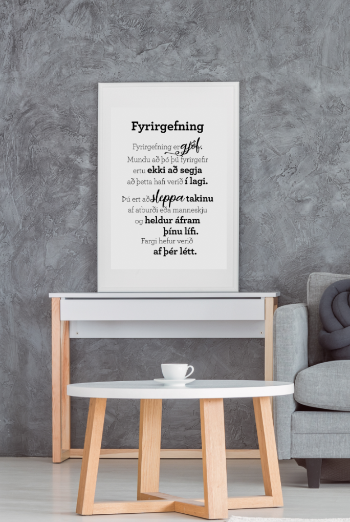 Plakat með gullkorni eftir Huldu Ólafsdóttur - Fyrirgefning