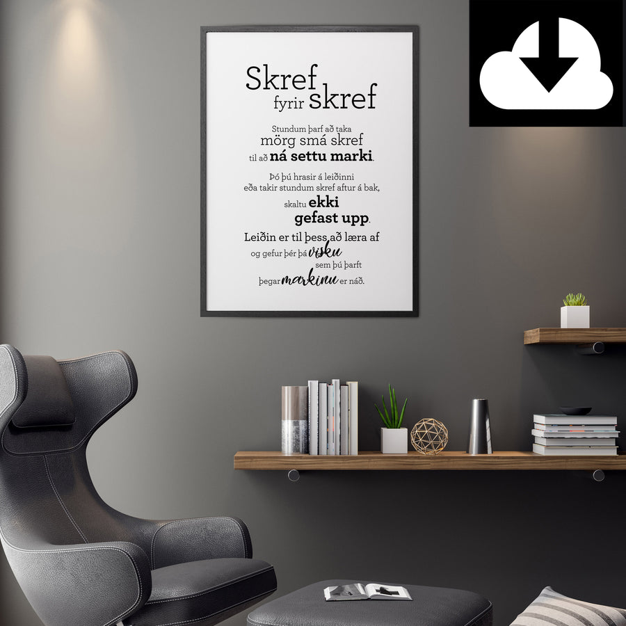 Skref fyrir skref - Rafræn útgáfa til útprentunar - nokkrar stærðir fylgja