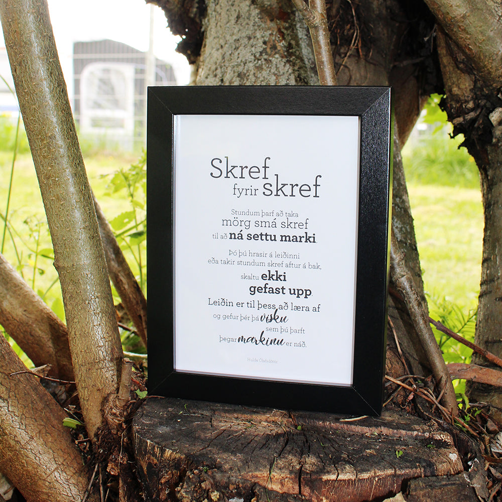 Gullkorn í ramma - Svartir rammar