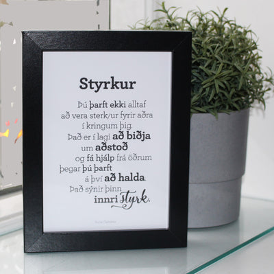 Styrkur - Gullkorn í ramma - Texti eftir Huldu Ólafsdóttur