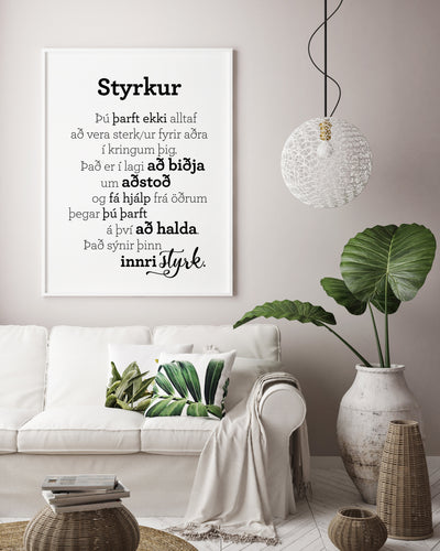 Plakat með gullkorni eftir Huldu Ólafsdóttur - Styrkur