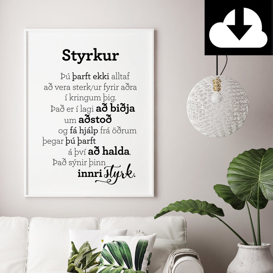 Styrkur - Rafræn útgáfa til útprentunar - nokkrar stærðir fylgja