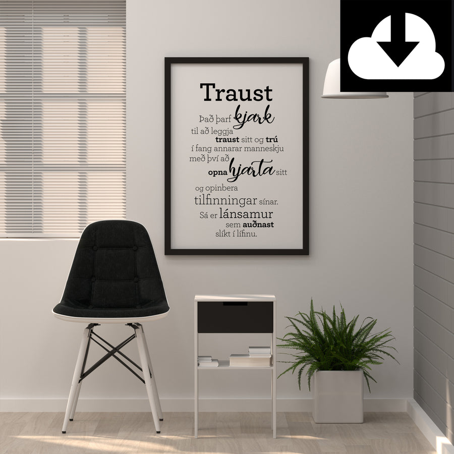 Traust - Rafræn útgáfa til útprentunar - nokkrar stærðir fylgja