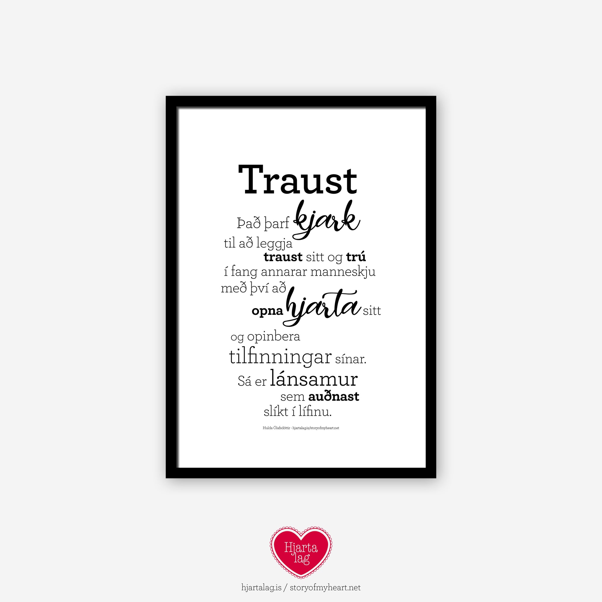 Traust - Rafræn útgáfa til útprentunar - nokkrar stærðir fylgja