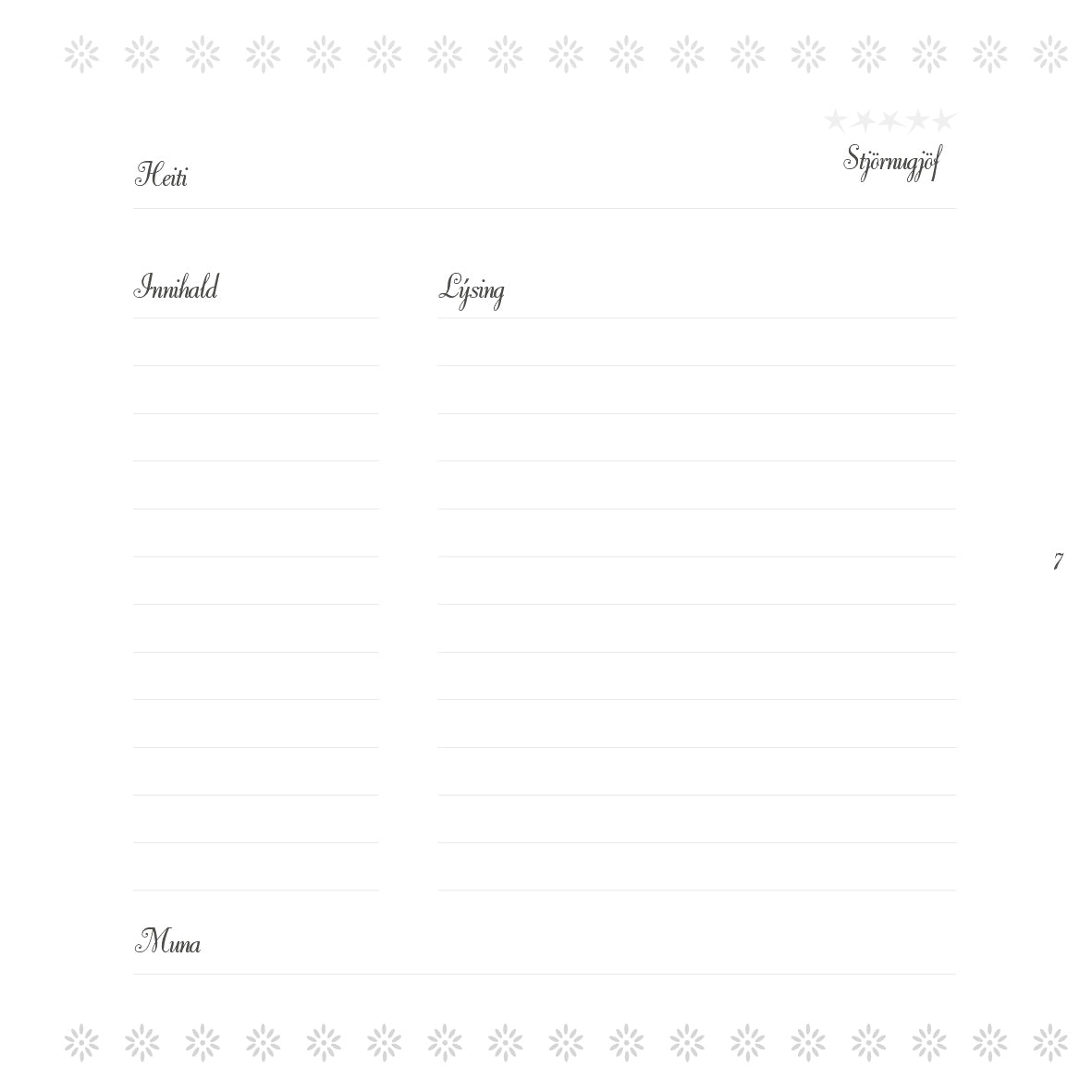 Innsíður  - uppskriftabók Hjartalags