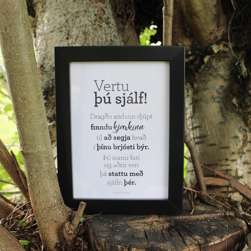 Gullkorn í ramma - Svartir rammar