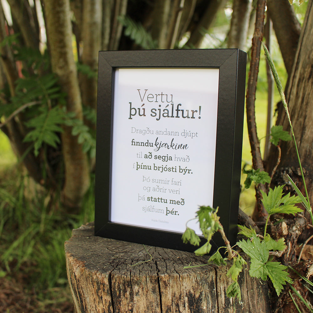 Gullkorn í ramma - Svartir rammar