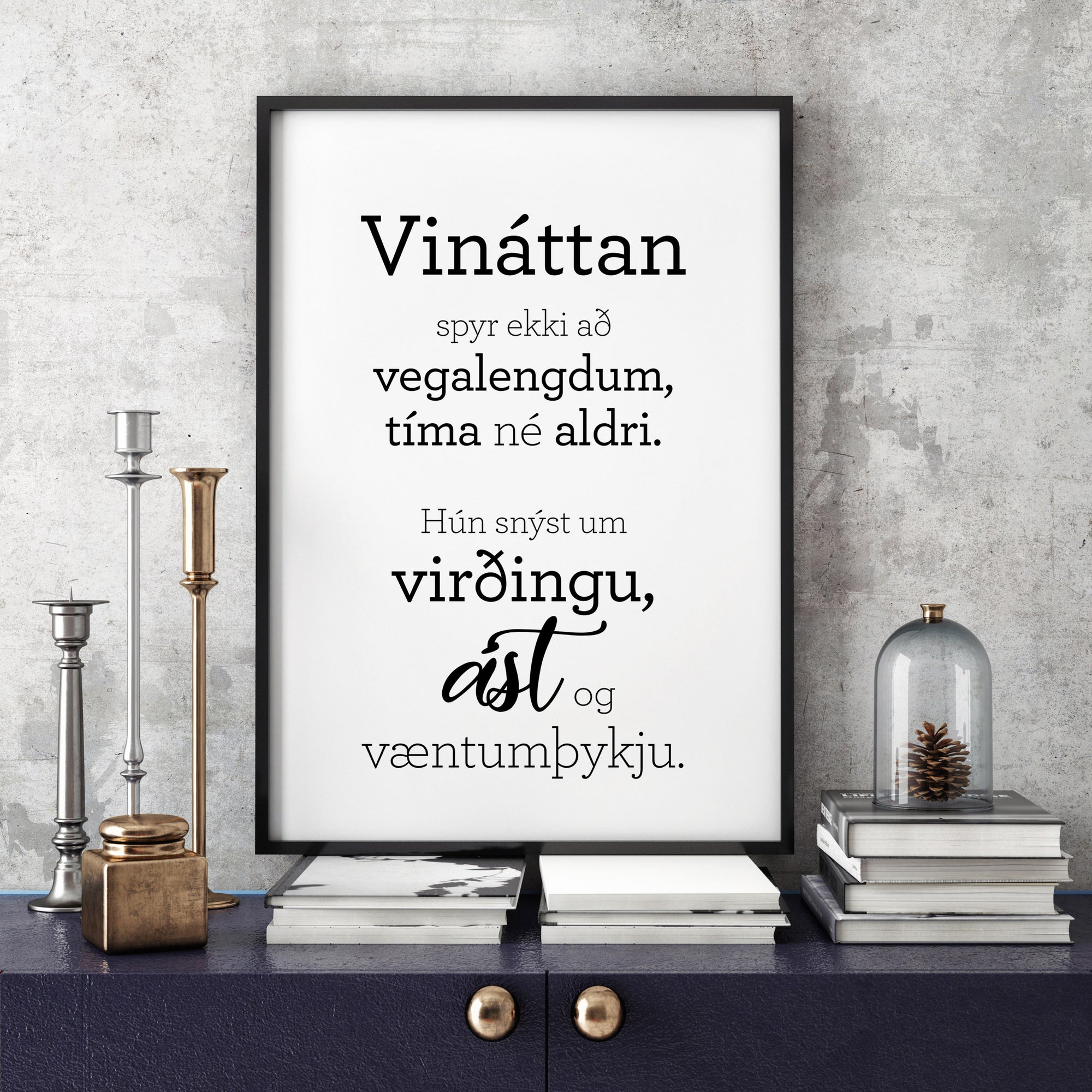 Plakat með gullkorni eftir Huldu Ólafsdóttur - Vináttan
