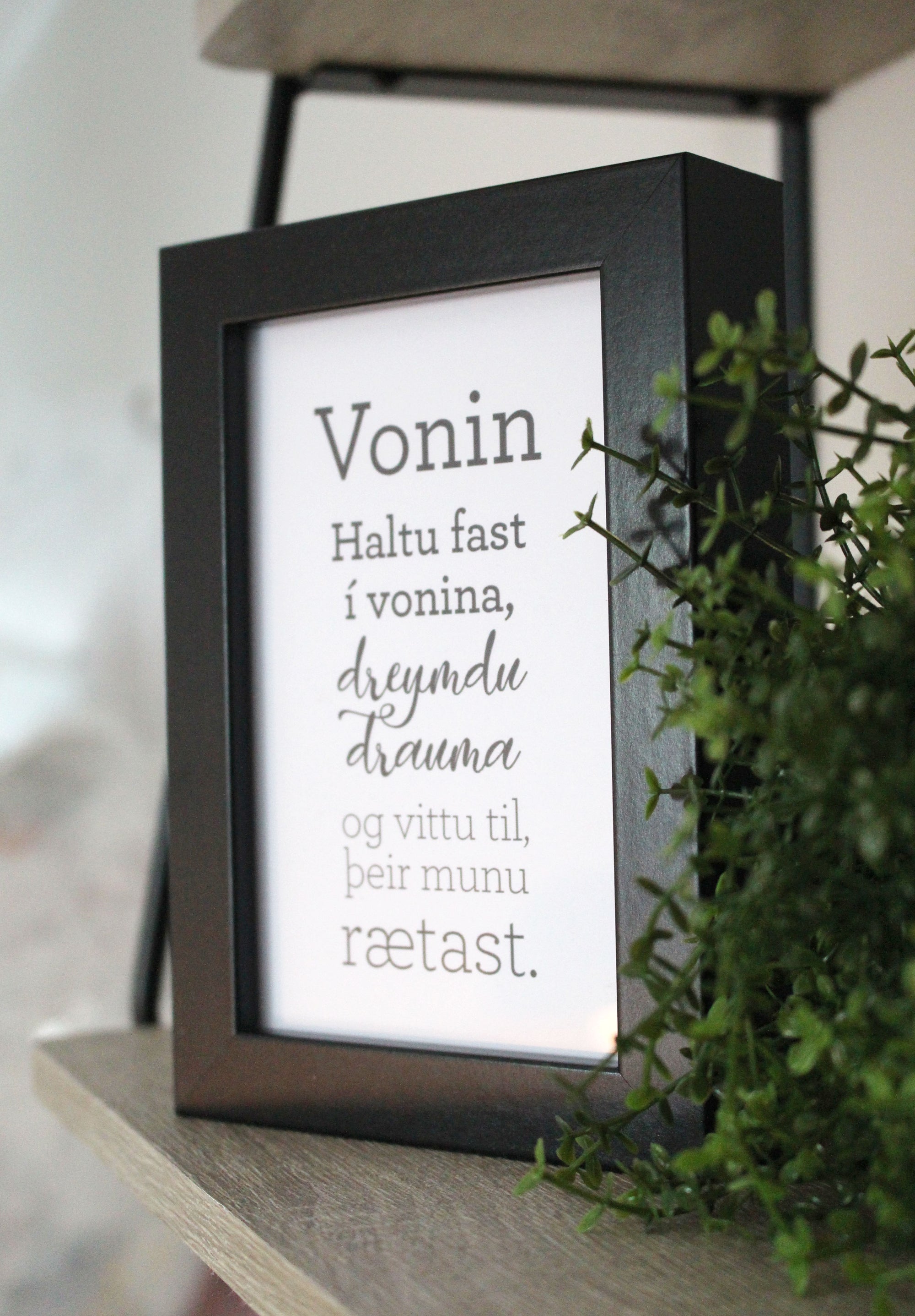 Vonin - Gullkorn í ramma - Texti eftir Huldu Ólafsdóttur