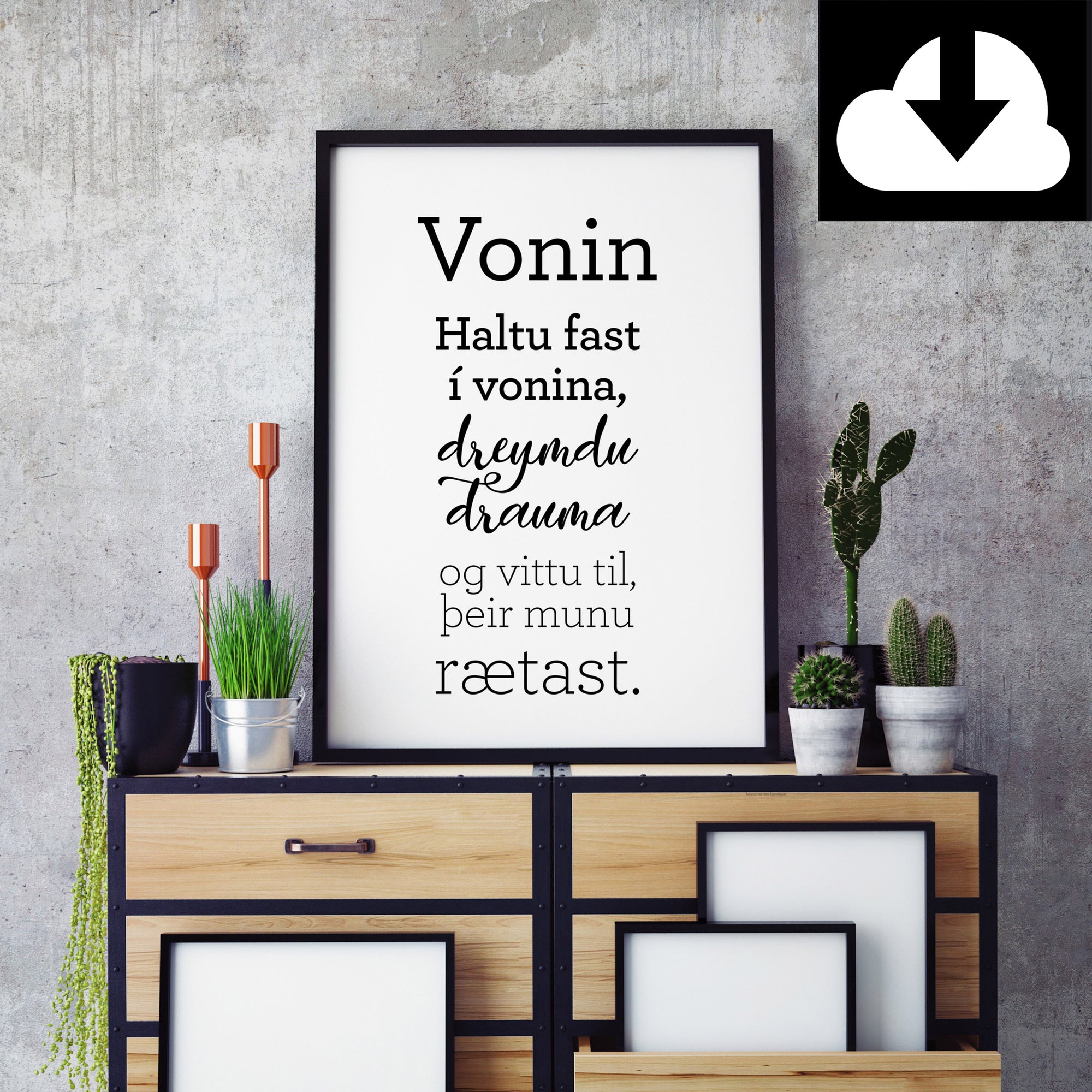 Vonin - Rafræn útgáfa til útprentunar - nokkrar stærðir fylgja