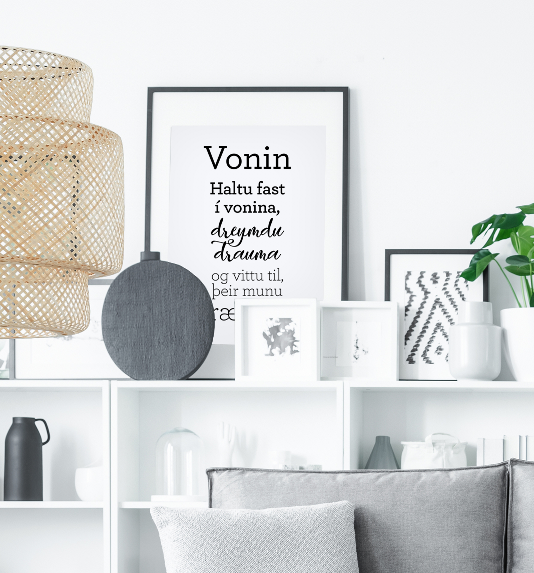 Plakat með gullkorni eftir Huldu Ólafsdóttur - Vonin