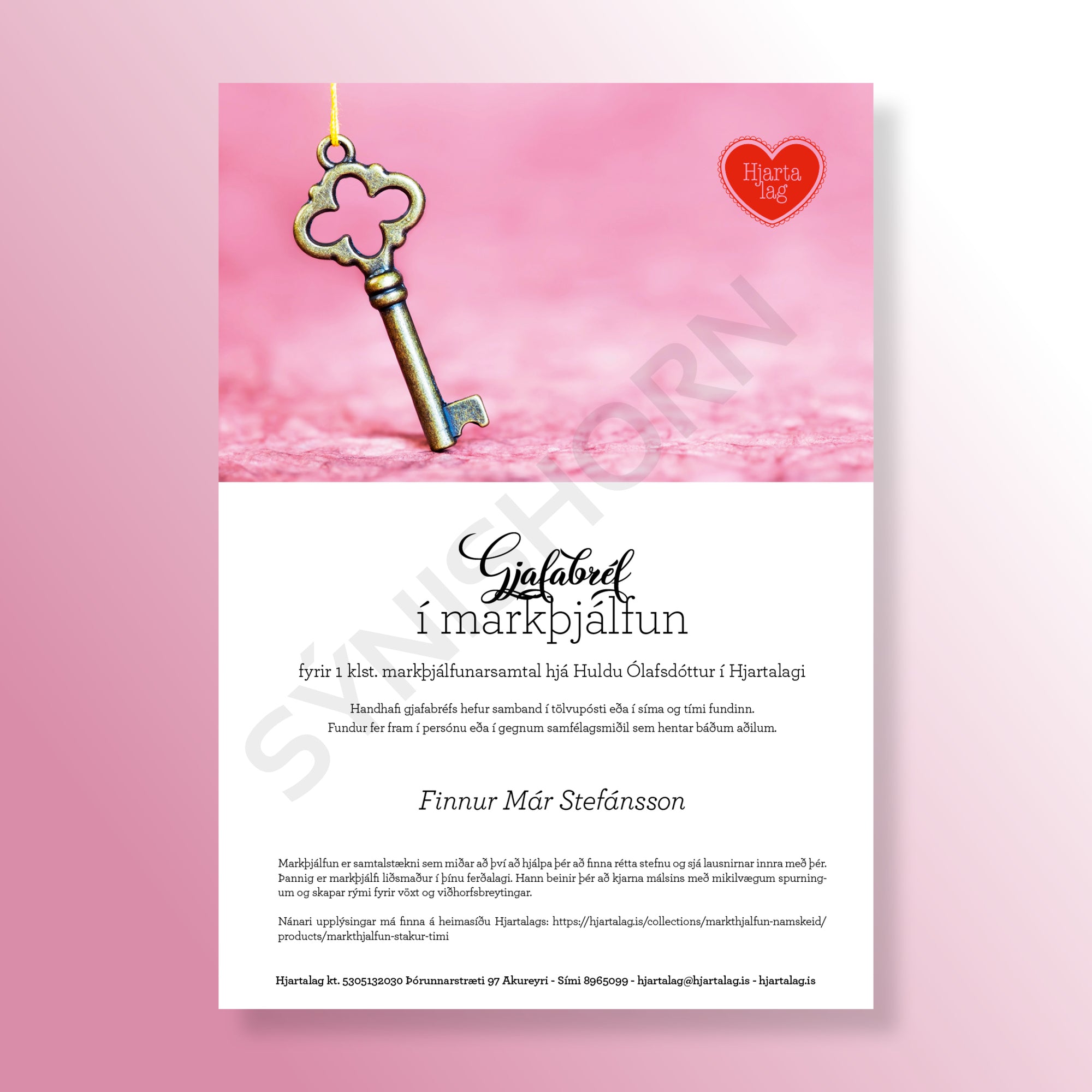 Markþjálfun - Gjafabréf í Markþjálfun - stakur tími