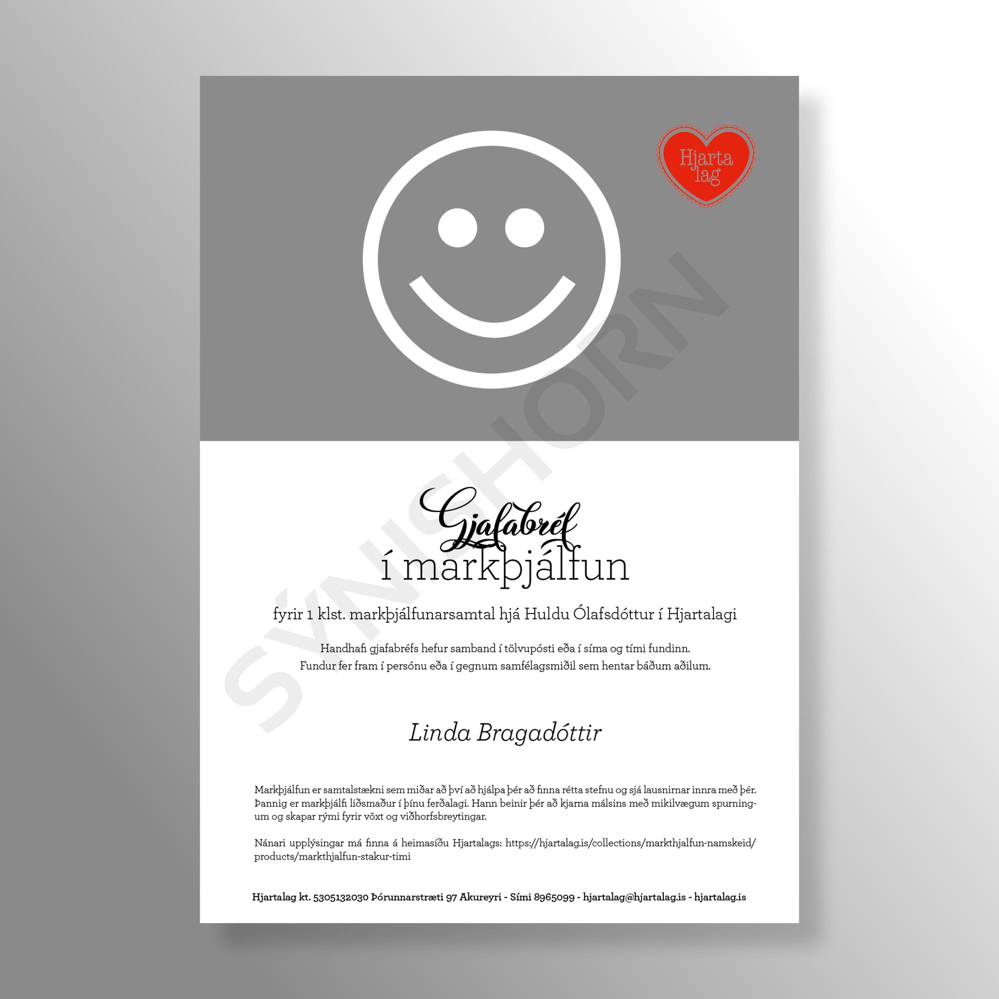 Markþjálfun - Gjafabréf í Markþjálfun - stakur tími