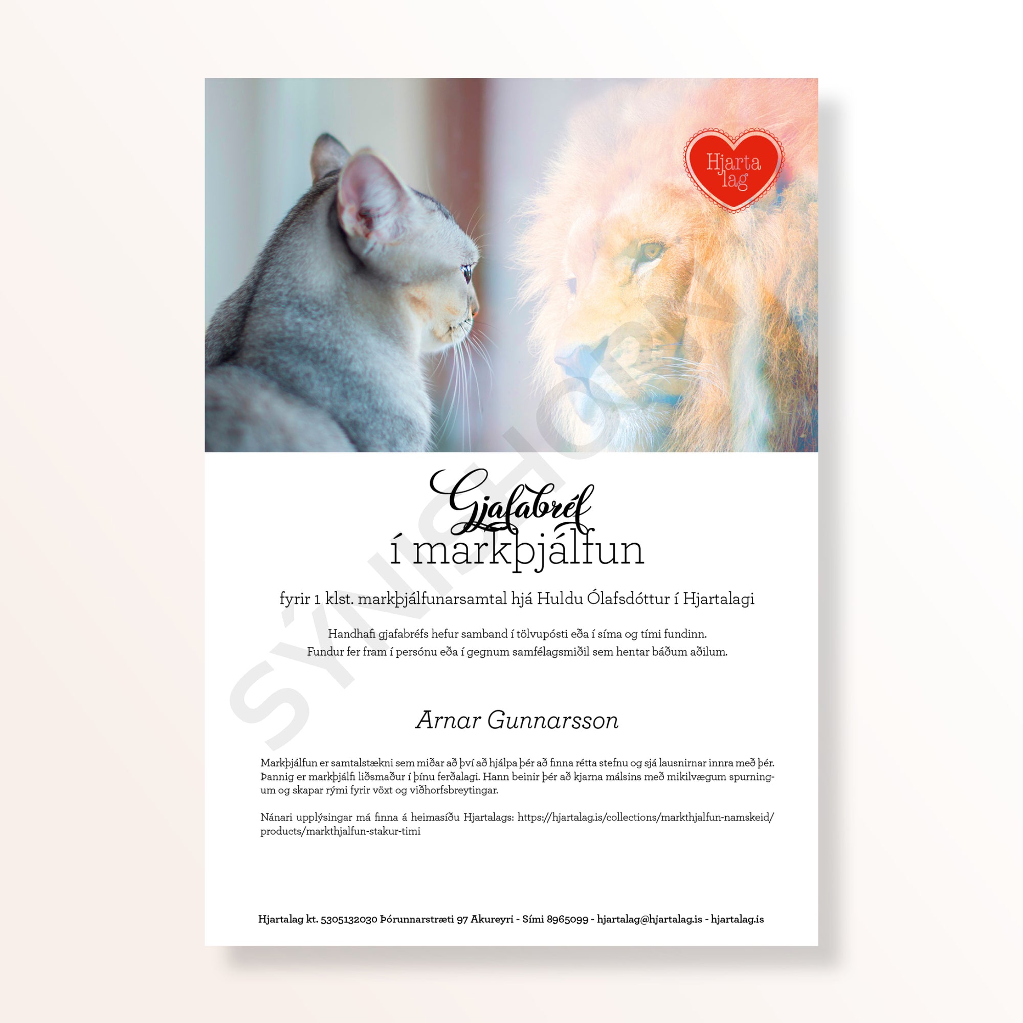 Markþjálfun - Gjafabréf í Markþjálfun - stakur tími