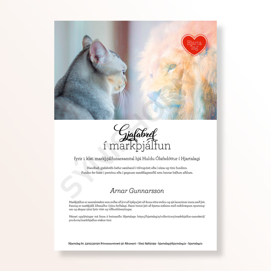 Markþjálfun - Gjafabréf í Markþjálfun - stakur tími